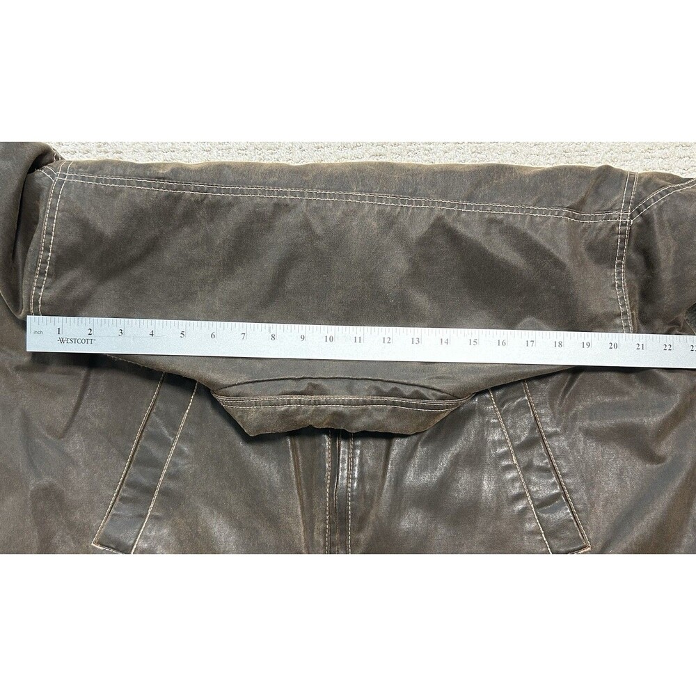 Mens Columbia Bomber Biker Jacket Size Large Distressed Oil Cloth Cotton Y2K VTG - Picture 12 of 12